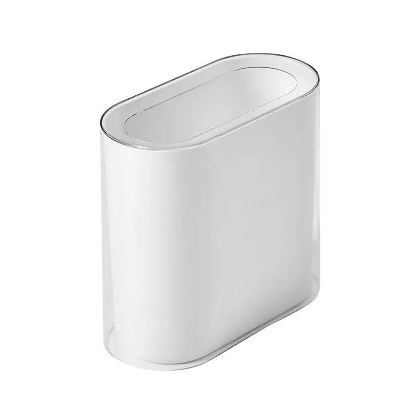 Transparent Bathroom Trash Can with Narrow Gap Design - Image 7