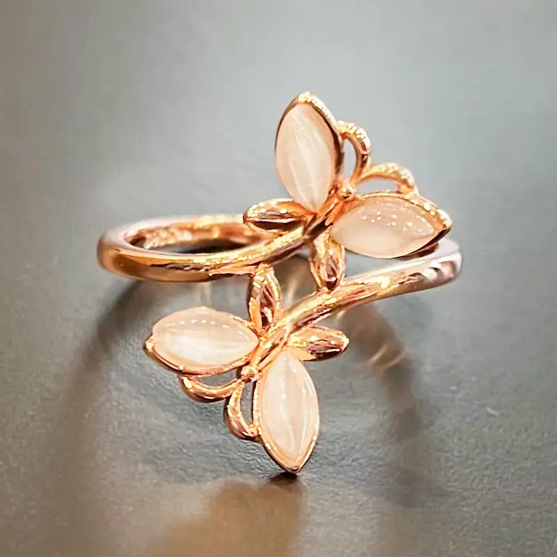 Cao Shi Butterfly Flower Ring Rose Gold Light - Image 2