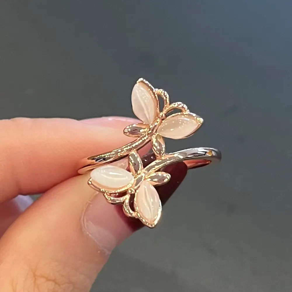 Cao Shi Butterfly Flower Ring Rose Gold Light - Image 3