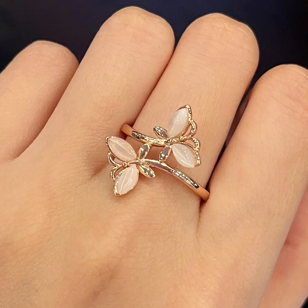 Cao Shi Butterfly Flower Ring Rose Gold Light - Image 4