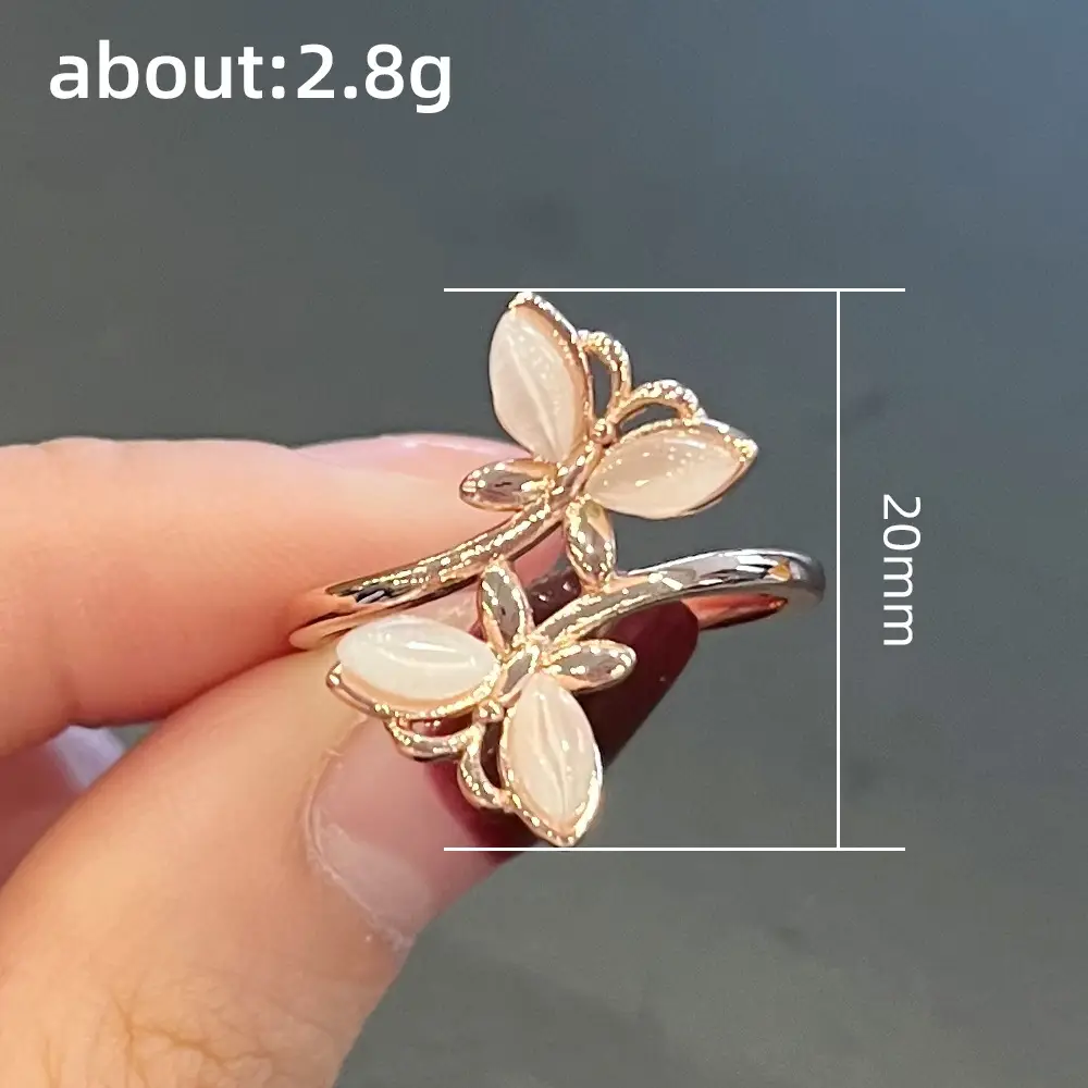 Cao Shi Butterfly Flower Ring Rose Gold Light - Image 5