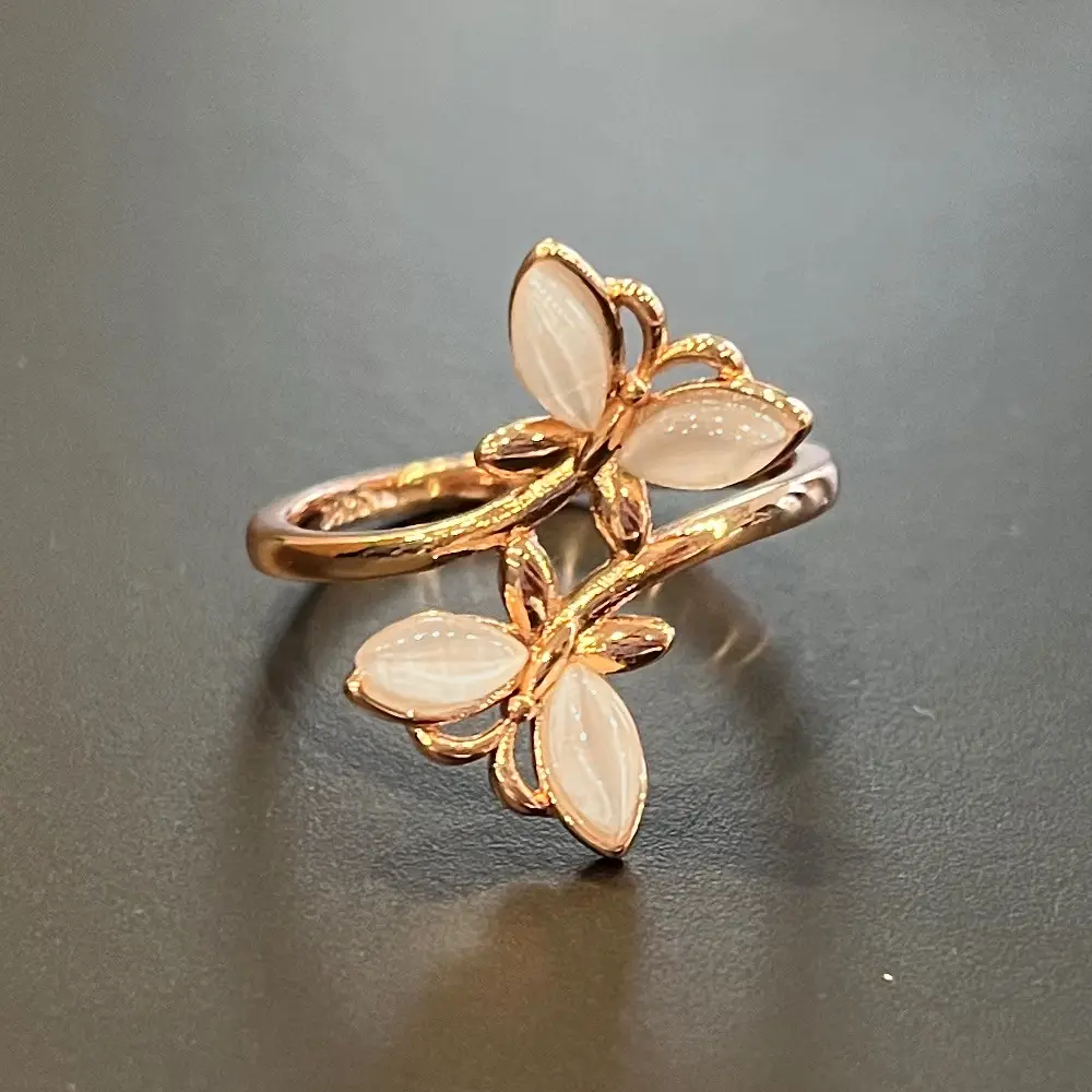 Cao Shi Butterfly Flower Ring Rose Gold Light — feature 5