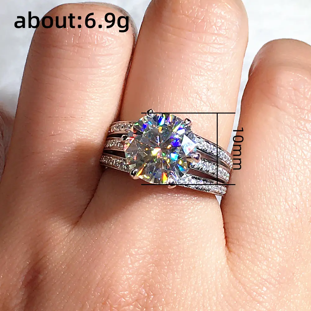 Cao Shi Zircon Ring with 8 Hearts & Arrows Design - Image 9