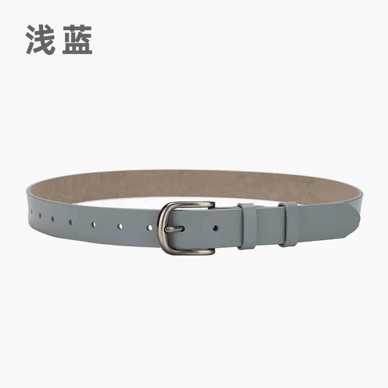 Women Cowhide Leather Belt with Buckle Brown - Image 4