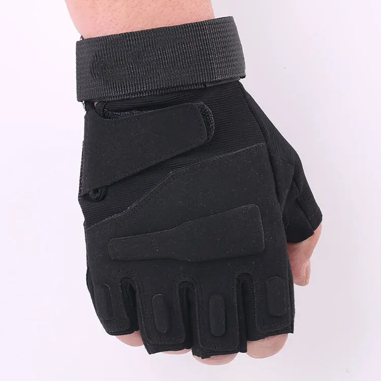 Men Tactical Half-Finger Gloves Green Camo Outdoor Cycling — feature 13