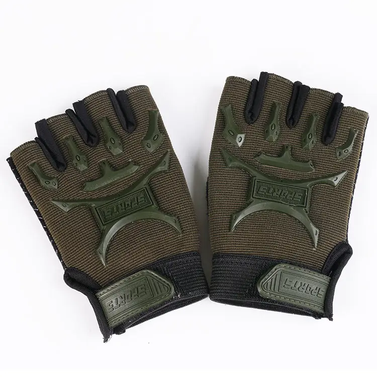 Men Tactical Half-Finger Gloves Green Camo Outdoor Cycling — feature 17