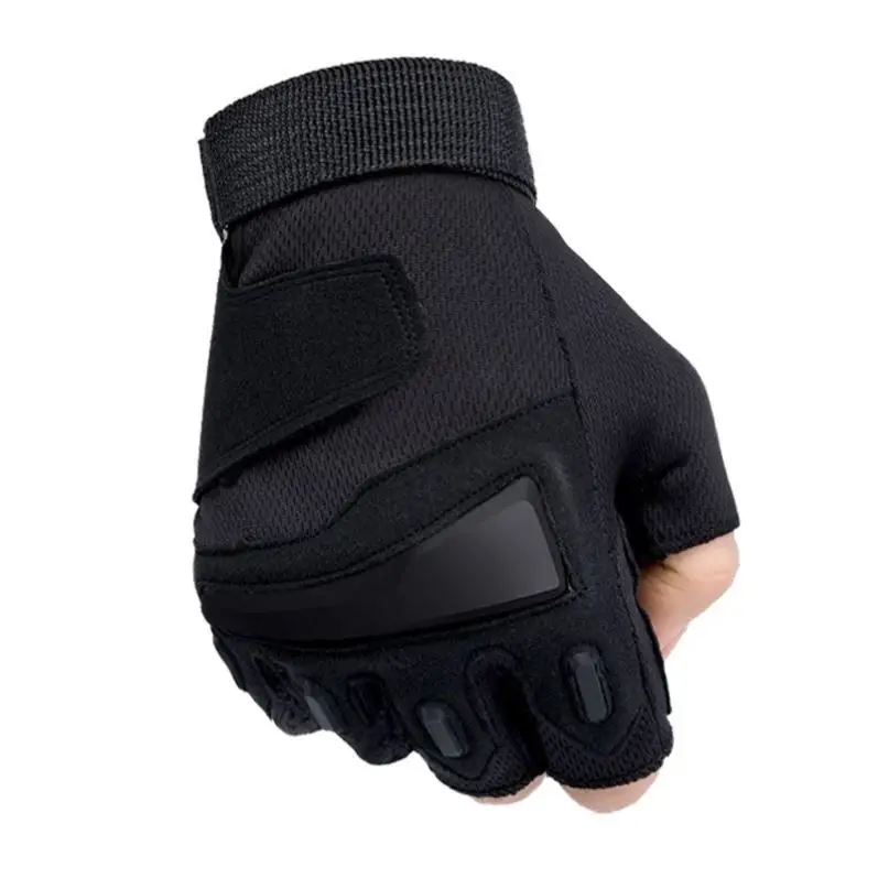 Men Tactical Half-Finger Gloves Green Camo Outdoor Cycling — feature 3