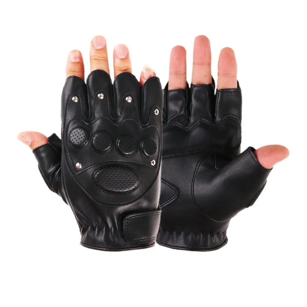 Men Tactical Half-Finger Gloves Green Camo Outdoor Cycling — feature 5