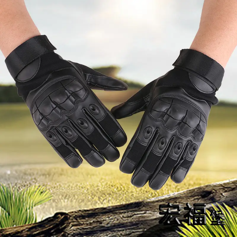 Men Tactical Half-Finger Gloves Green Camo Outdoor Cycling — feature 6