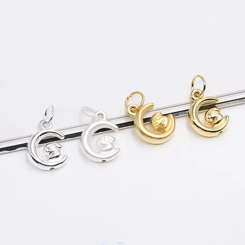S925 Sterling Silver Jade Rabbit Pendant with Gold & Silver Options - Image 6
