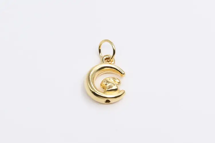 S925 Sterling Silver Jade Rabbit Pendant with Gold & Silver Options - Image 3