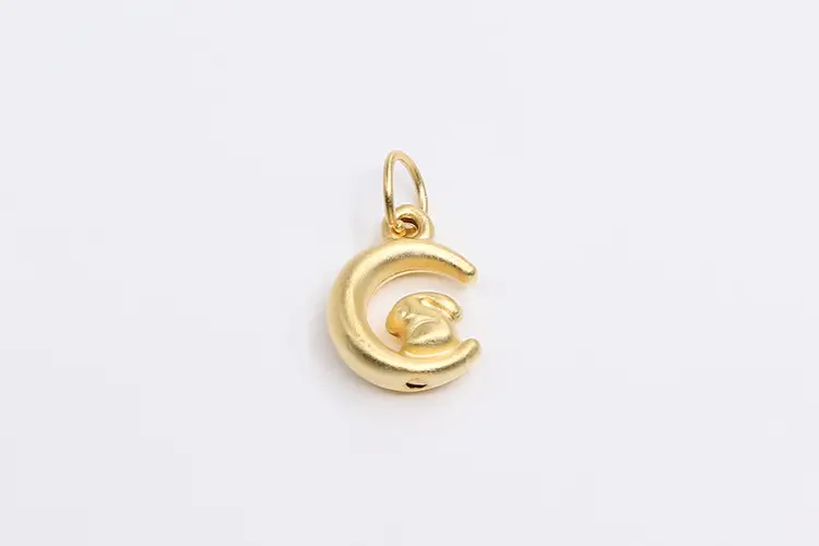 S925 Sterling Silver Jade Rabbit Pendant with Gold & Silver Options - Image 4