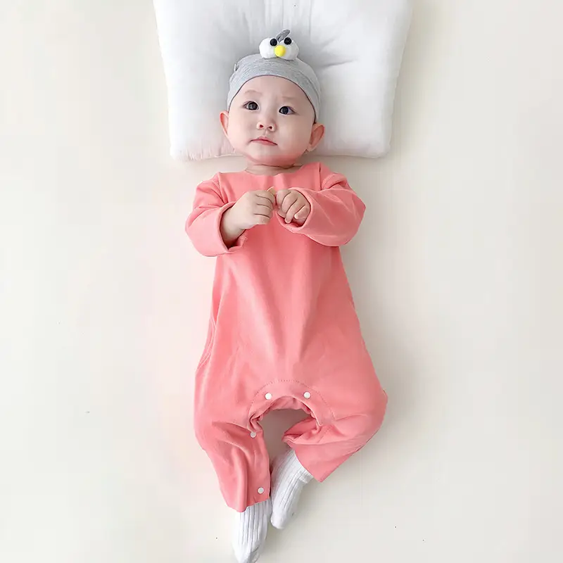 Baby Pink Long Sleeve Boneless Romper One Piece - Image 6