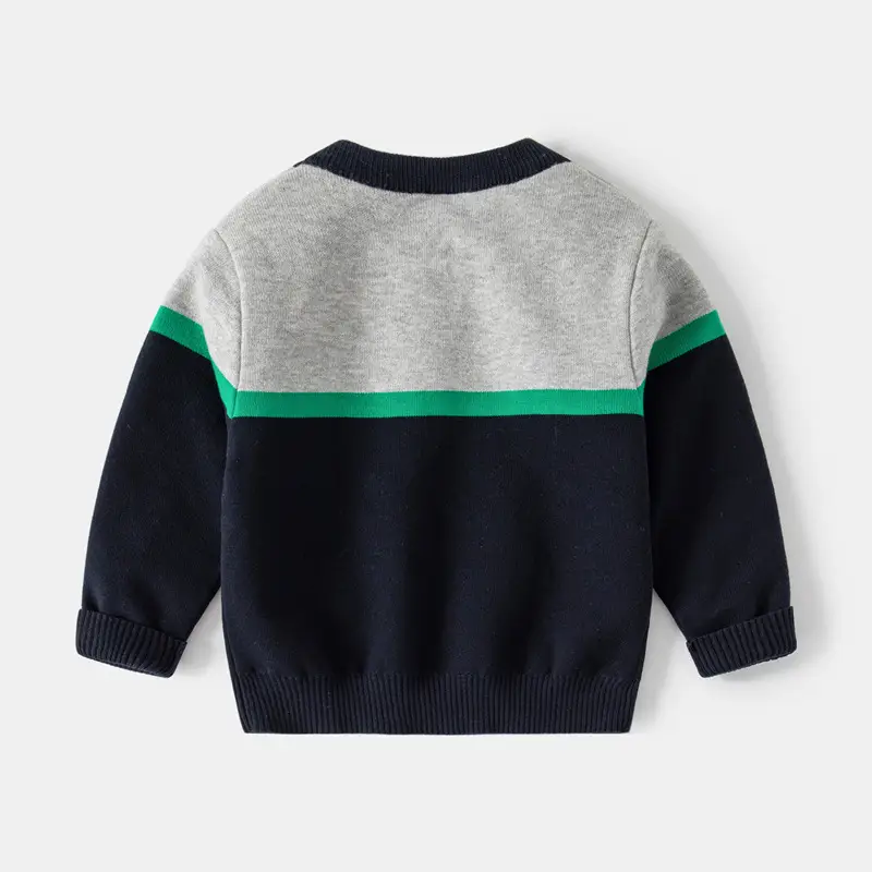 New Boys Woolen Patchwork Sweater 2024 Winter - Image 3