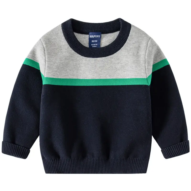 New Boys Woolen Patchwork Sweater 2024 Winter - Image 5