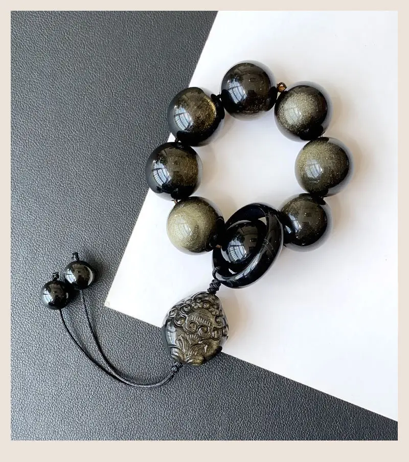Jingyao Gold Obsidian Cat's Eye Ring 12mm — feature 8