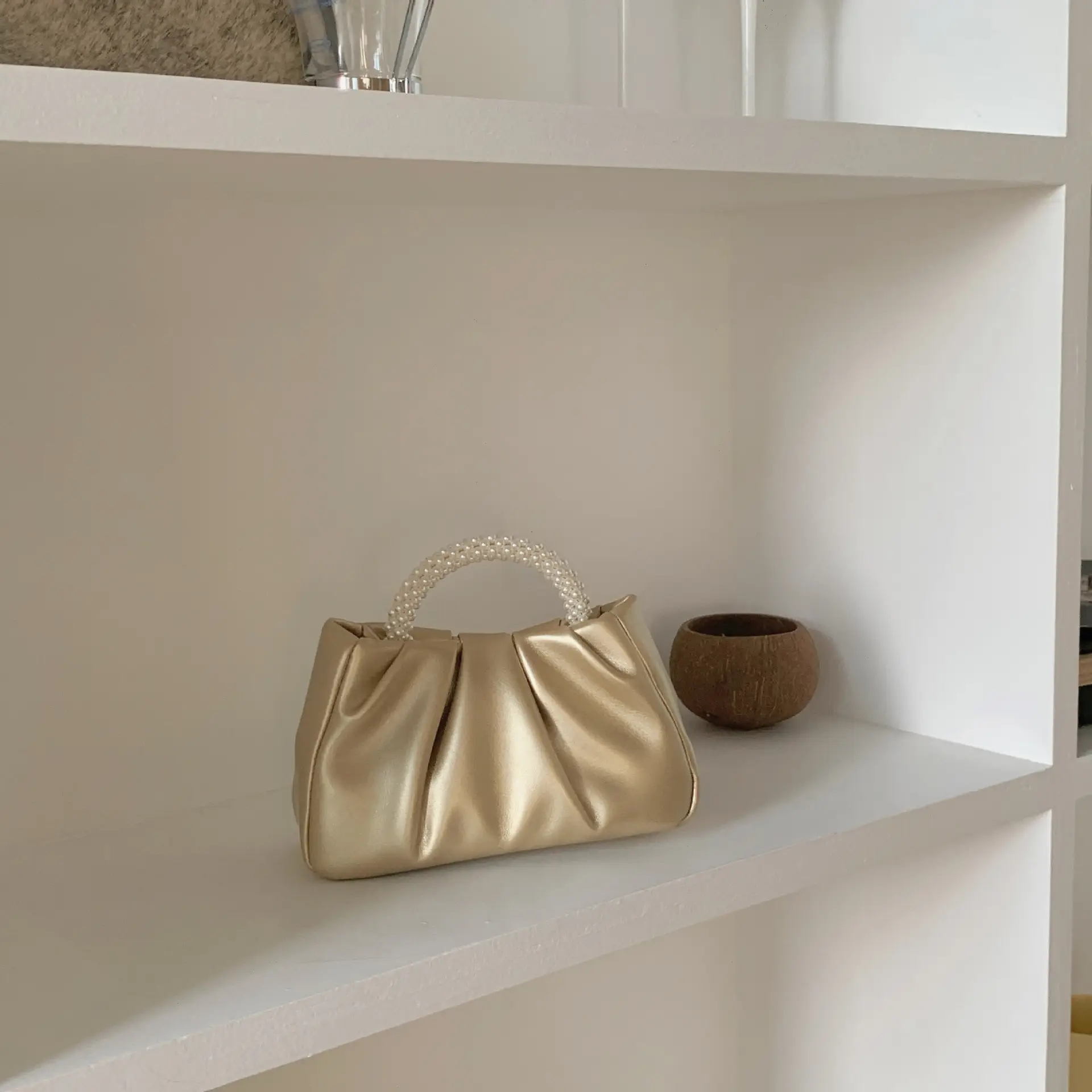 2026 Pearl Wrist Pleated Mini Bag for Women - Image 3
