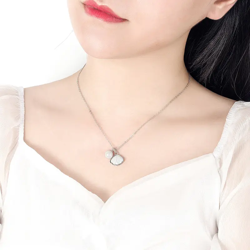 Feminine Pearl & Shell Necklace for Girls - Image 3