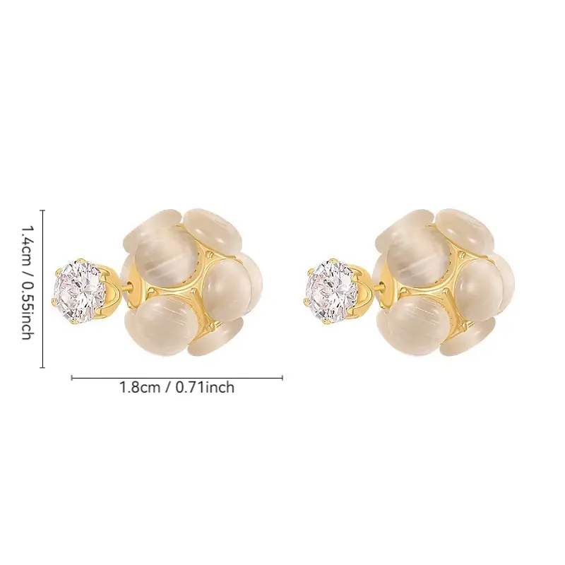 2022 New Cat's Eye Silver Pin Earrings for Women — feature 1