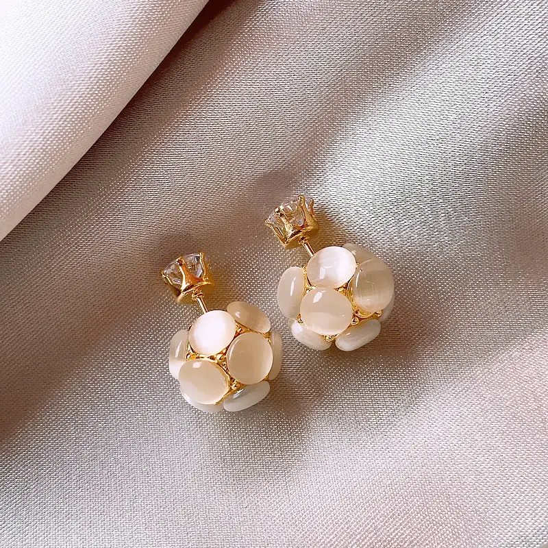 2022 New Cat's Eye Silver Pin Earrings for Women — feature 4