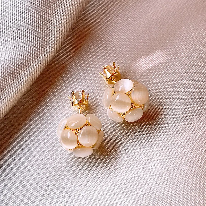 2022 New Cat's Eye Silver Pin Earrings for Women — feature 6