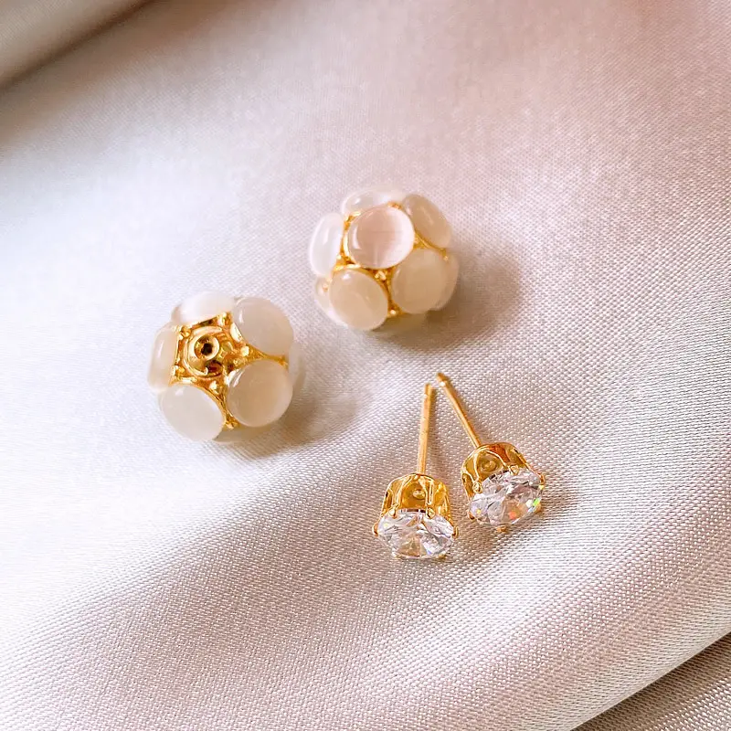 2022 New Cat's Eye Silver Pin Earrings for Women — feature 7