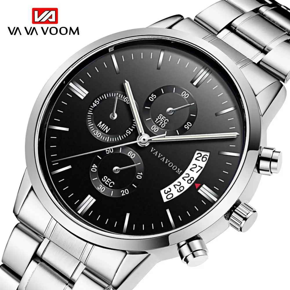 VA VOOM Stainless Steel Chronograph Watch with Calendar - Image 6