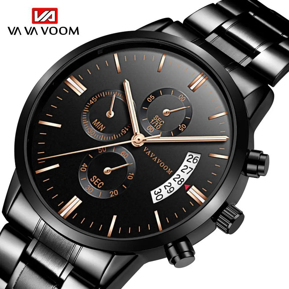VA VOOM Stainless Steel Chronograph Watch with Calendar - Image 8
