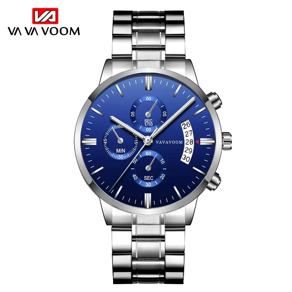 VA VOOM Stainless Steel Chronograph Watch with Calendar - Image 3