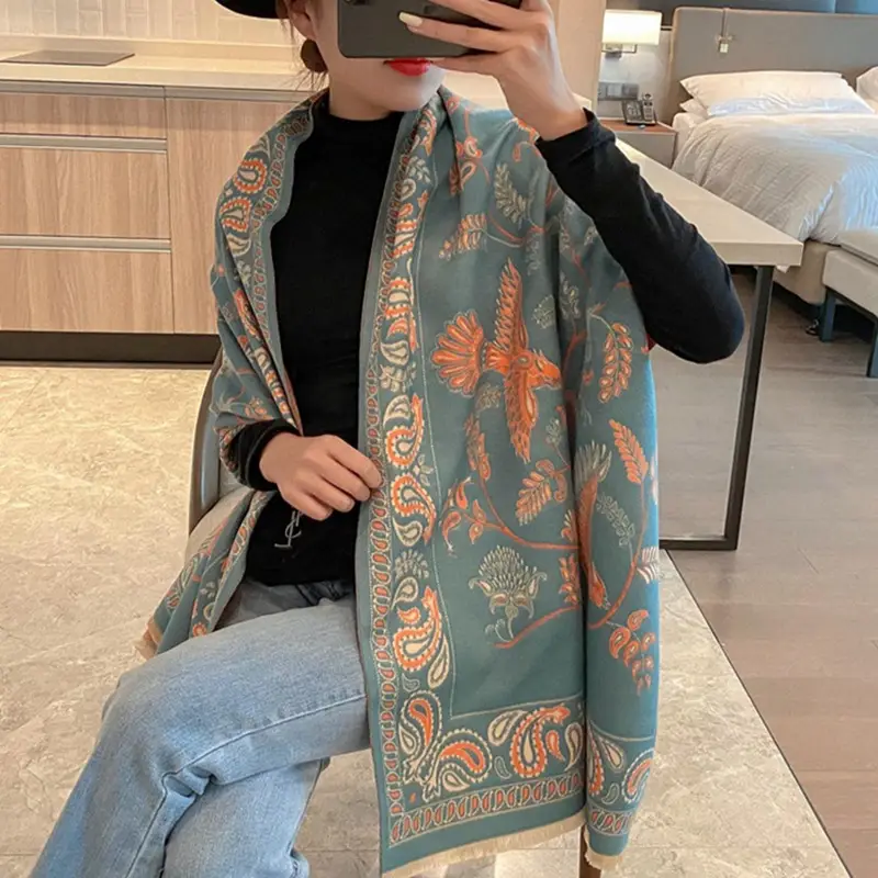 Women Korean Joker Cashmere Shawl Double Sided Warm Winter - Image 10