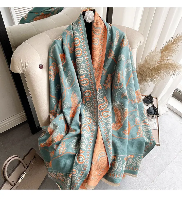 Women Korean Joker Cashmere Shawl Double Sided Warm Winter - Image 2