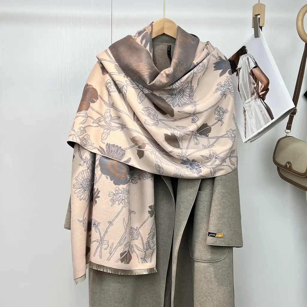 Women Korean Joker Cashmere Shawl Double Sided Warm Winter - Image 6