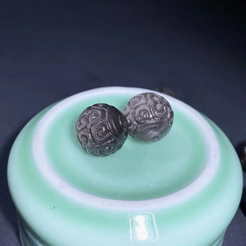 Jingyao Natural Obsidian Silver Beads 16pcs Single Hole — feature 11