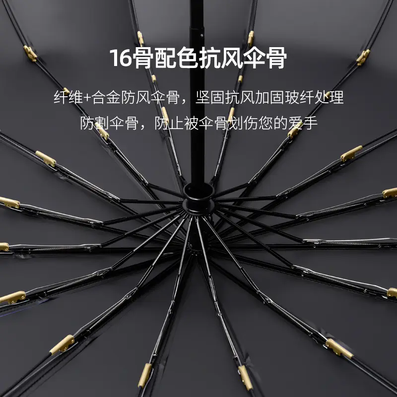Full Automatic Black Umbrella UV Protection Large - Image 15