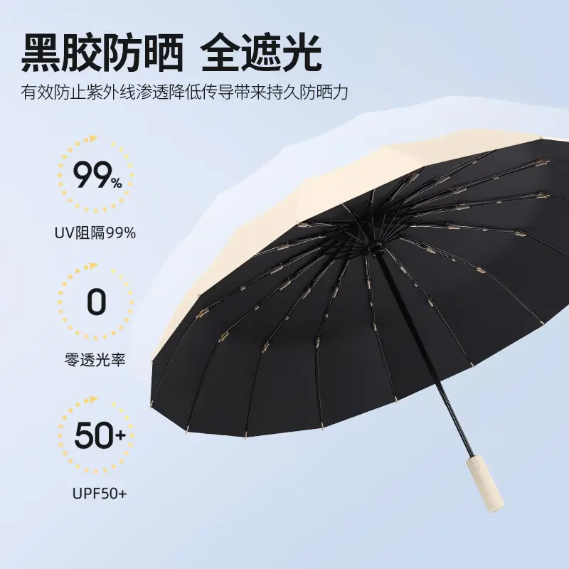 Full Automatic Black Umbrella UV Protection Large - Image 16