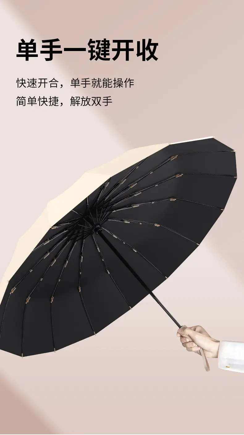 Full Automatic Black Umbrella UV Protection Large — feature 15