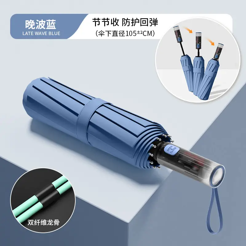 Full Automatic Black Umbrella UV Protection Large - Image 12