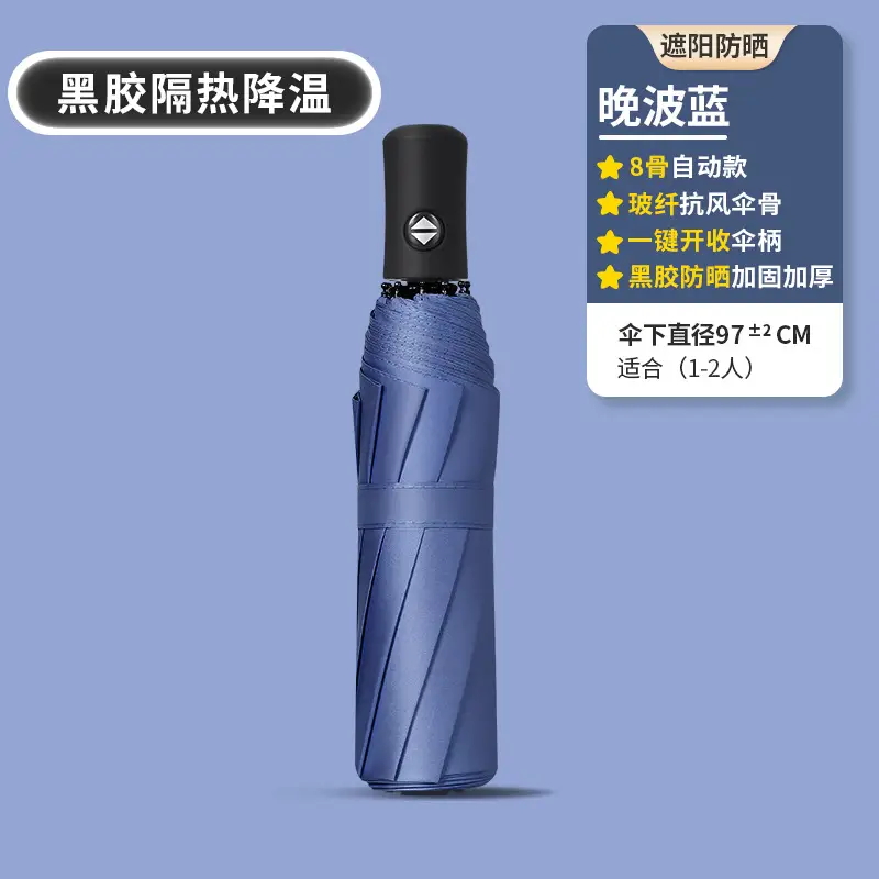 Full Automatic Black Umbrella UV Protection Large - Image 5