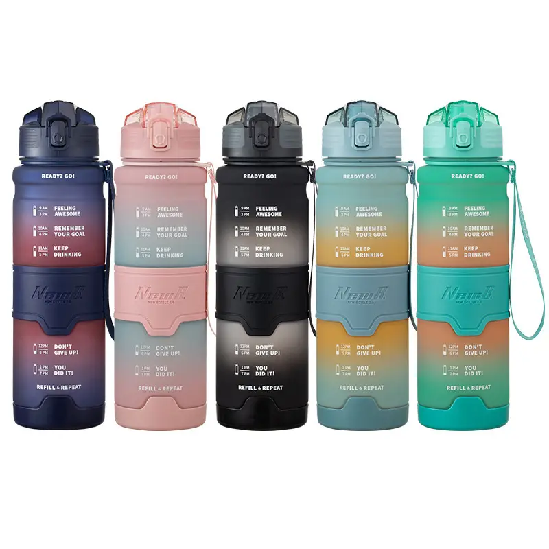 1000ml Pink Gradient Water Bottle for Women - Image 11