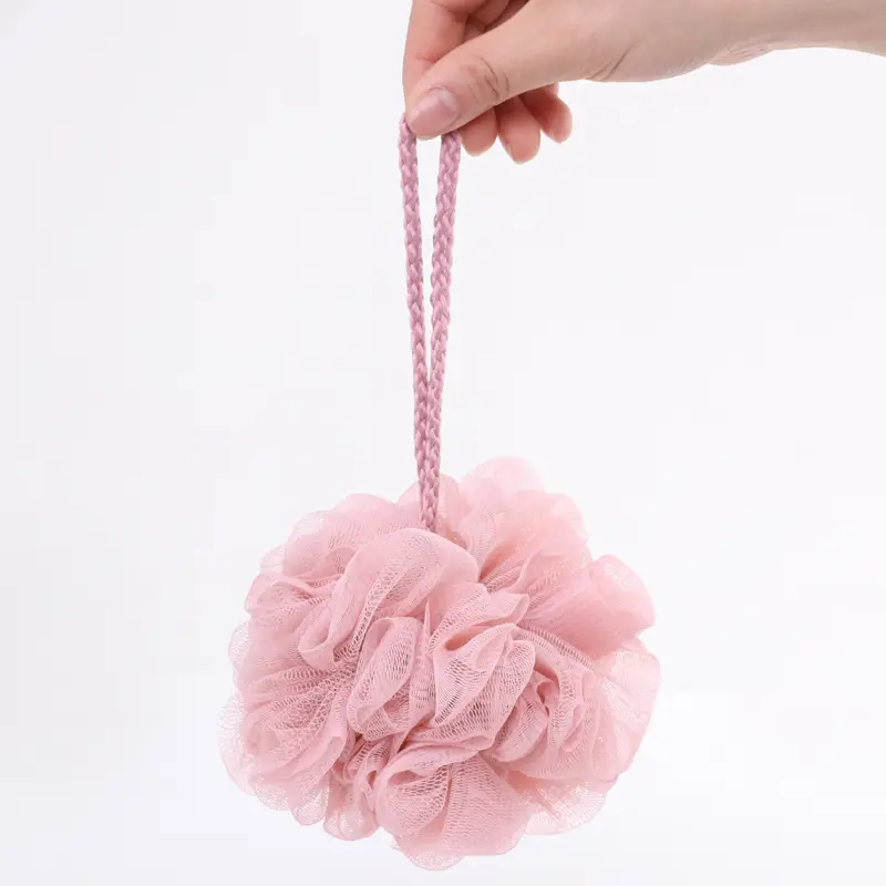 Pink Floral Bath Sponge for Soft Bathing - Image 3
