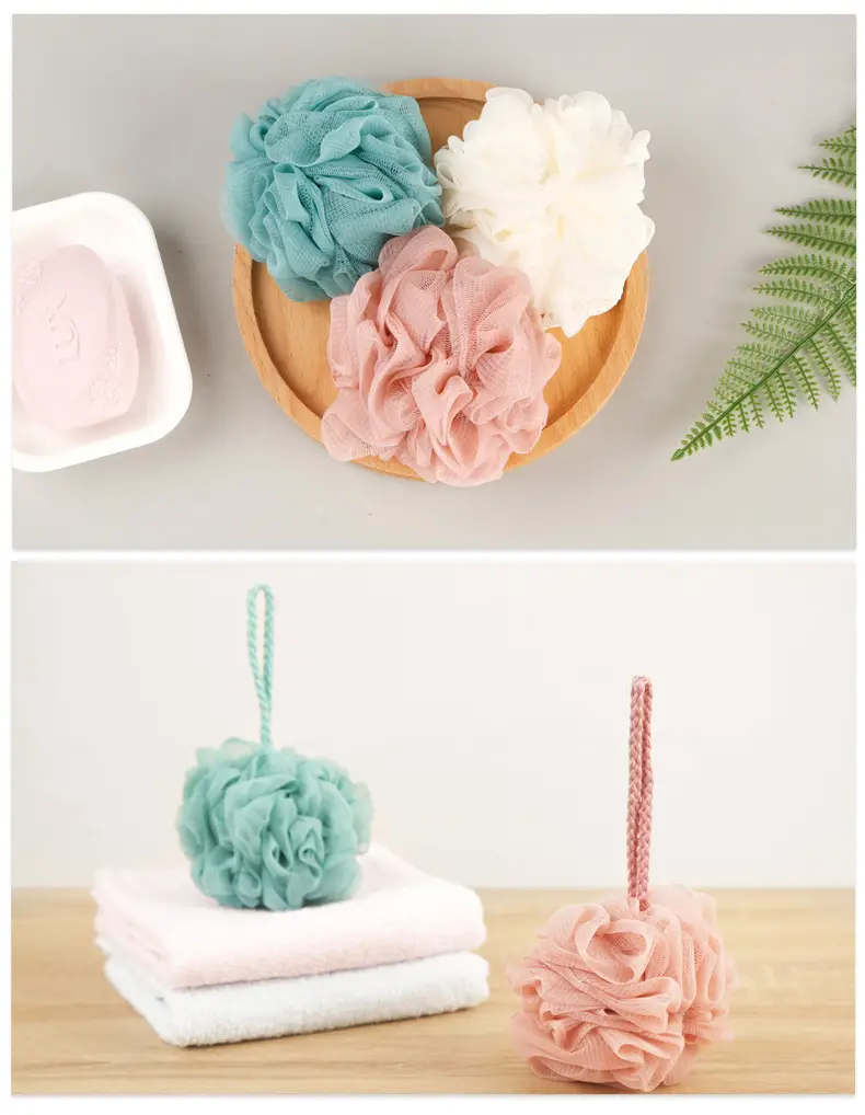 Pink Floral Bath Sponge for Soft Bathing — feature 10