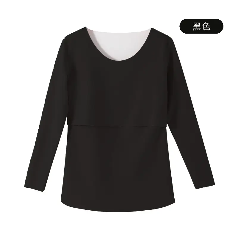 Black Velvet Thermal Pajamas for Pregnant Women - Image 6