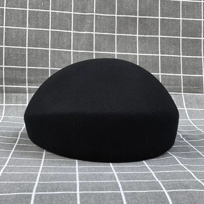 Women Woolen Beret Autumn Winter Plain Black — feature 10