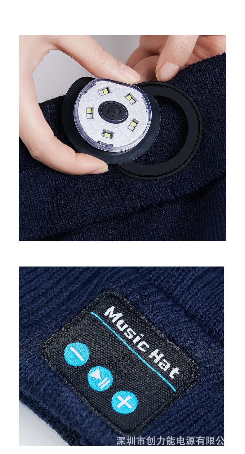Wireless Bluetooth Headset with LED Light Cap — feature 15