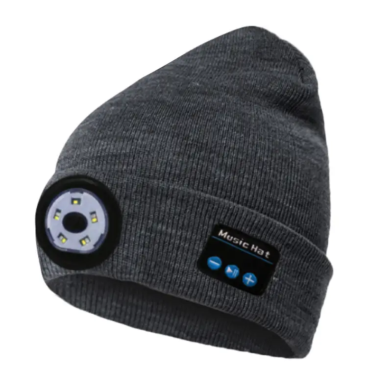 Wireless Bluetooth Headset with LED Light Cap