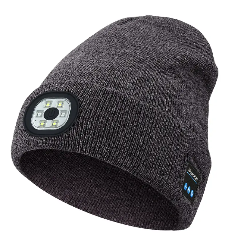 Wireless Bluetooth Headset with LED Light Cap