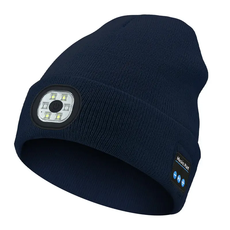 Wireless Bluetooth Headset with LED Light Cap
