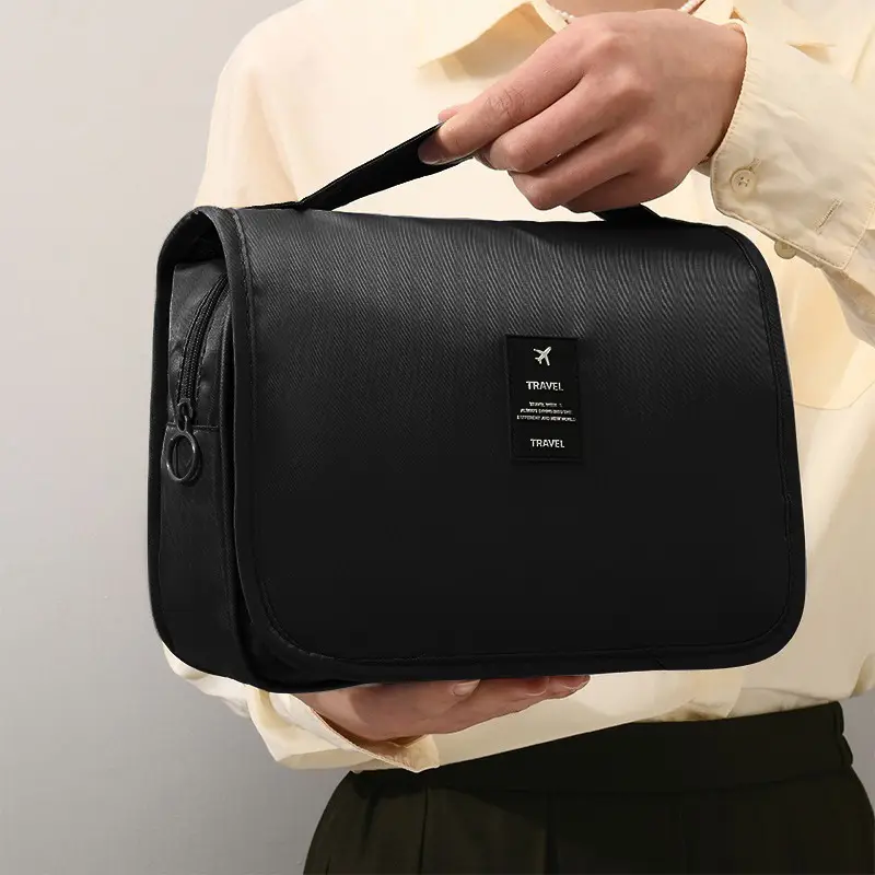 Black Portable Makeup & Travel Bag for Women - Image 6