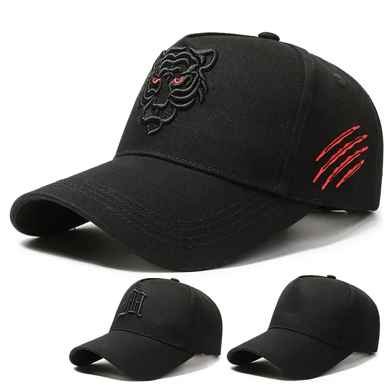 Men's Black Tiger Head Baseball Cap Extra Large - Image 6