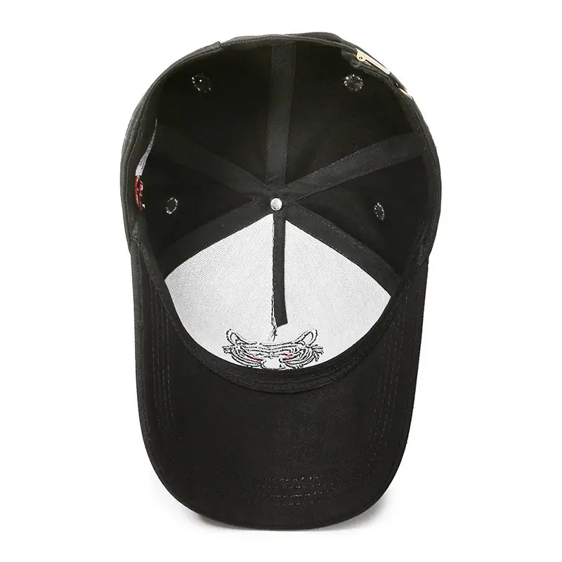 Men's Black Tiger Head Baseball Cap Extra Large - Image 7